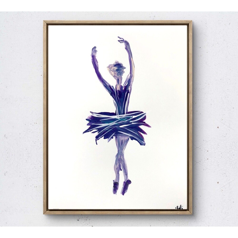 WS original ballerina painting 14X11 GalleryPaper acrylic expressionism wall art